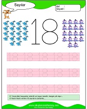 okul öncesi 1 sayısı çizgi çalışması